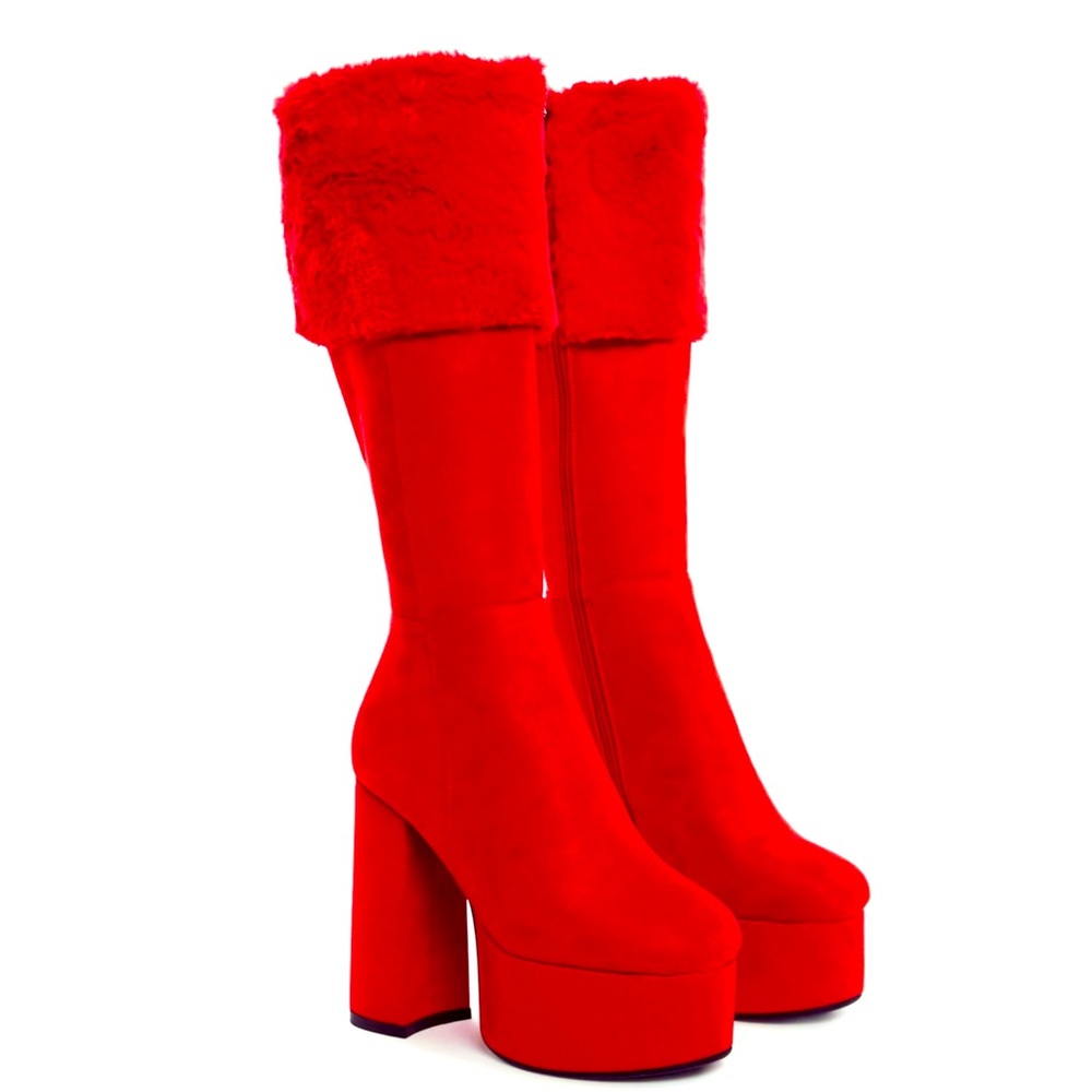 New Lamoda Red Suede Boots - 8